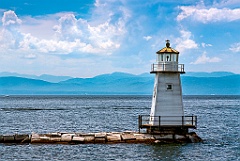 Burlington Breakwater North Lighthouse by Green Mountains